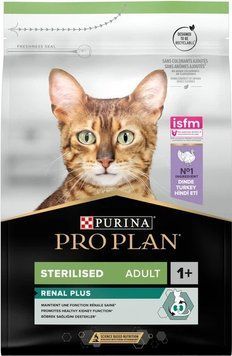 Сухий корм Purina PRO PLAN Sterilised Adult 1+ Renal Plus для стерелізованих котів з індичкою 3 кг (7613033560033) 000086878 фото