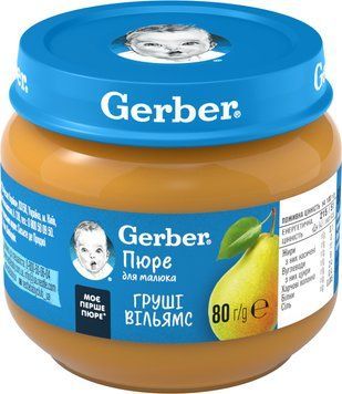Пюре Gerber Груші Вільямс для дітей від 6-ти місяців 80 г (8445291084667) В00316118 фото