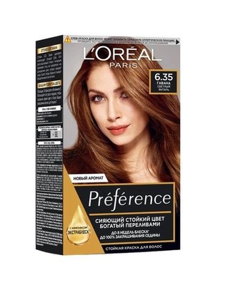 Фарба для волосся L'Oreal Paris Preference 6.35 - Світлий бурштин (3600520248967) 1687      фото