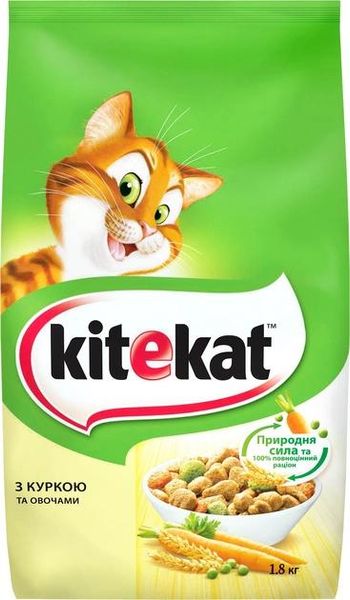 Сухой корм для кошек Kitekat Курочка с овощами 1.8 кг (5900951137884) 000073390 фото