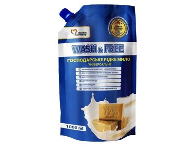Засіб для миття унів.WASH&FREE "Рідке господарське мило" 1000Г (DOYPACK)(4260637723741) В00299753 фото