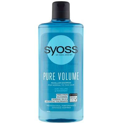 Шампунь мицеллярный Syoss Pure Volume для нормальных и тонких волос 440 мл (9000101277579) В00099098 фото