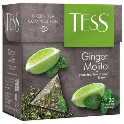 Чай TESS Ginger Mojito Зелений листовий 75 г (4823096809199) 000072923 фото