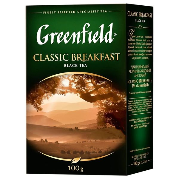 Чай Greenfield Classic Breakfast Черный листовой 100 г (4823096801308) 000028618 фото