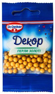 Посипка Dr. Oetker "Перли золоті" 10 г (5907707058622) 000027897 фото