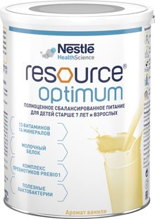 Энтеральное питание Resource Optimum Nestle Ресурс Оптимум от 7 лет 400 г (7613034988751) В00138981 фото