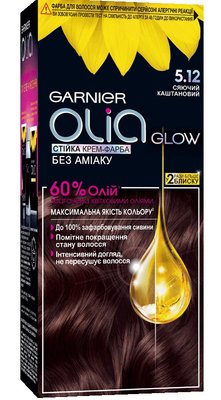 Крем-фарба для волосся Garnier Olia відтінок 5.12 Сяючий каштановий 112 мл (3600542447287) В00292292 фото