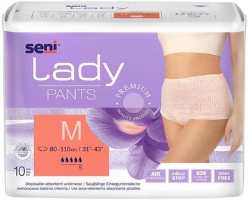 Трусы поглотительные для взрослых Seni Lady Pants Medium 10 шт (5900516800529) В00309459 фото