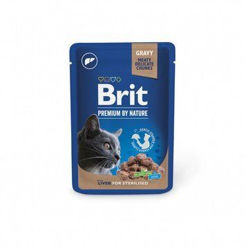 Корм влажный Brit Premium Liver для Sterilised д/стерилизированных кошек печень 100 г (8595602548453) S1111178695 фото