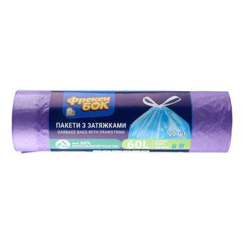 Мусорные пакеты Фрекен Бок с затяжками HD 60л 20 шт. (4823071663235) В00329385 фото