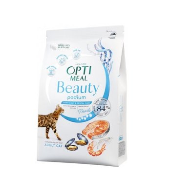 Сухой корм Optimeal Beauty Podium Adult для кошек на основе морепродуктов 4 кг. (4820215366083) 000073684 фото