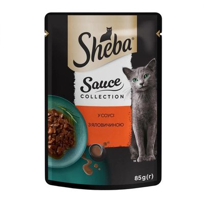 Вологий корм Sheba для кішок з яловичиною в соусі 85г (4770608264406) 000078522 фото