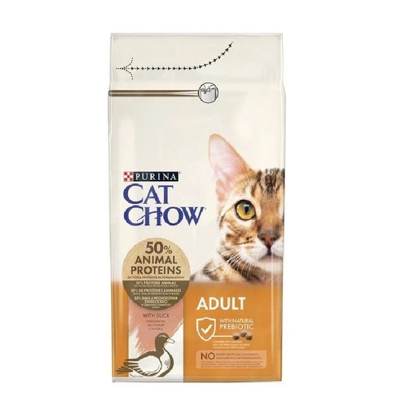 Сухой корм Cat Chow Adult для кошек с уткой 15 кг (7613035394889) 000062673 фото