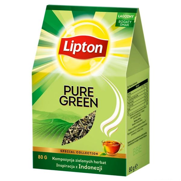 Чай Lipton Pure Green зелений листовий 80 г (8711327404083) 000075902 фото