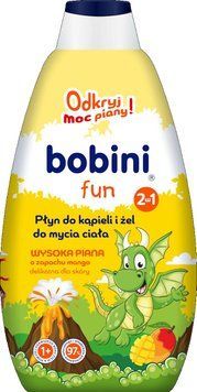 Дитяча піна для ванни та гель для тіла Bobini Fun 2 в 1 з ароматом манго 500 мл (5900931042788) 000088576 фото