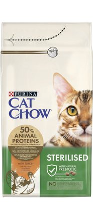 Сухий корм Cat Chow Sterilized для стерилізованих котів з індичкою 1.5 кг ( 7613287329592) 000073426 фото