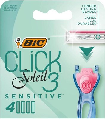 Змінні картриджі для гоління (леза) жіночі BIC Miss Soleil Click Sensitive 4 шт (3086123644915) В00293787 фото