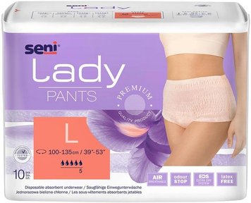 Підгузки-трусики поглинальні для дорослих Seni Lady Pants Large 10 шт (5900516800536) В00309460 фото