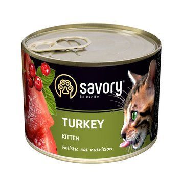 Корм влажный Savory Kitten Turkey паштет для котят с индейкой 200 г (4820232630686) S1111165060 фото