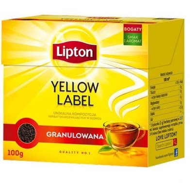 Чай чорний байховий Lipton Yellow Label ctc 100 г.(8718114822853) 000075903 фото