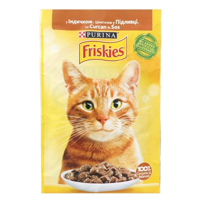 Влажный корм для кошек Purina Friskies кусочки в подливе с индейкой 85 г.(7613036965248) 000035252 фото