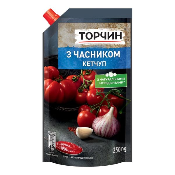 Кетчуп Торчин с чесноком 250 г (4820001316049) 000077109 фото