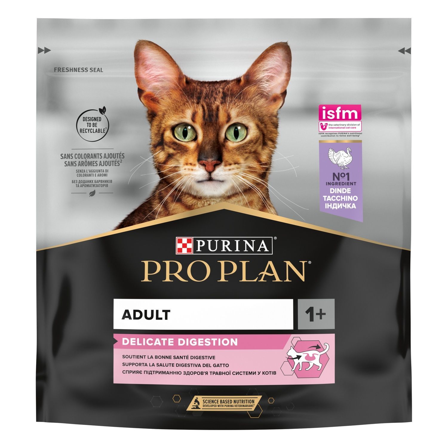 Сухий корм для дорослих котів з чутливою травною системою Purina Pro Plan Adult 1+ Delicate Digestion з індичкою 400 г (7613033568671) 000088106 фото