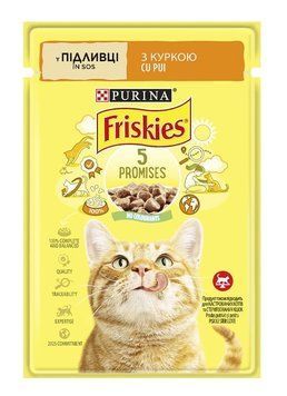 Влажный корм для кошек Purina Friskies с курицей, кусочки в соусе 85 г.(7613036965262) 000035253 фото