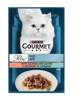 Влажный корм для кошек Gourmet Perle с лососем и сайдой 85 г. (8445291188228) 000086562 фото
