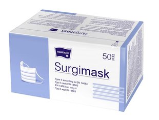 Маска медична нестерильна Matopat Surgimask тип II 50 шт (5900516867188) В00190157 фото