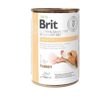 Влажный корм Brit Grain Free Veterinary Diets Hepatic для собак для поддержания функций печени при печеночной недостаточности с индейкой и горохом 400 г (8595602536030) S1111166669 фото