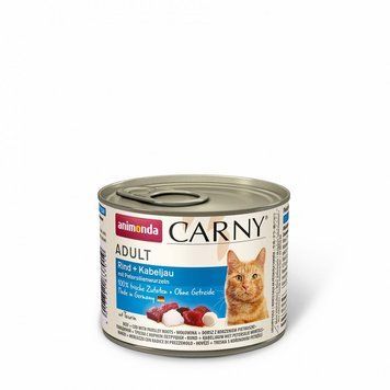Корм влажный Carny Adult Beef Codfish with Parsley roots для взрослых кошек с говядиной треской и корнем петрушки 200 г (4017721837019) S1111171489 фото
