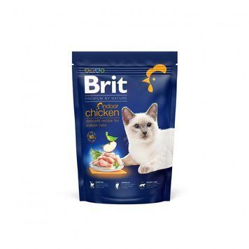 Корм сухой Brit Premium Cat by Nature Indoor для взрослых домашних кошек с курицей 800 г (8595602553068) S1111167465 фото