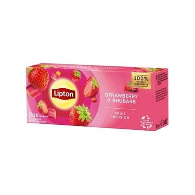 Чай Lipton Фруктовий Strawberry Rhubarb 20 пак. (8720608014224) 000075904 фото