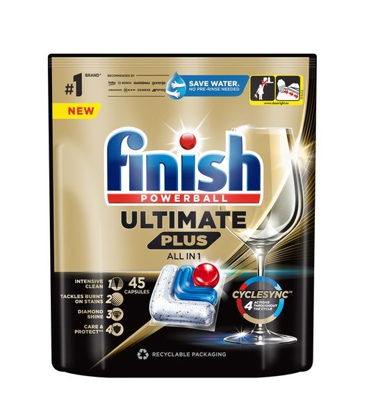 Капсули для миття посуду в посудомийних машинах Finish Ultimate Plus All in 1 45 шт (5908252010981) В00310499 фото