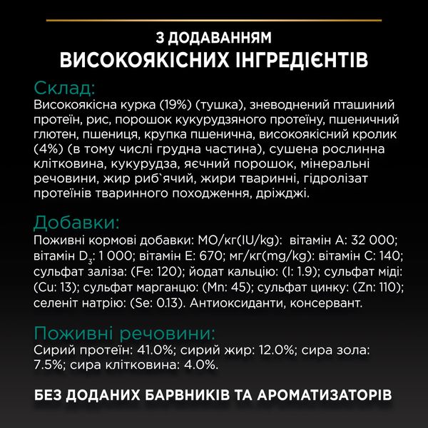 Сухий корм Pro Plan Sterilised Adult 1+ для стерилізованих котів, з кроликом 1,5 кг (7613033566325) 000076772 фото