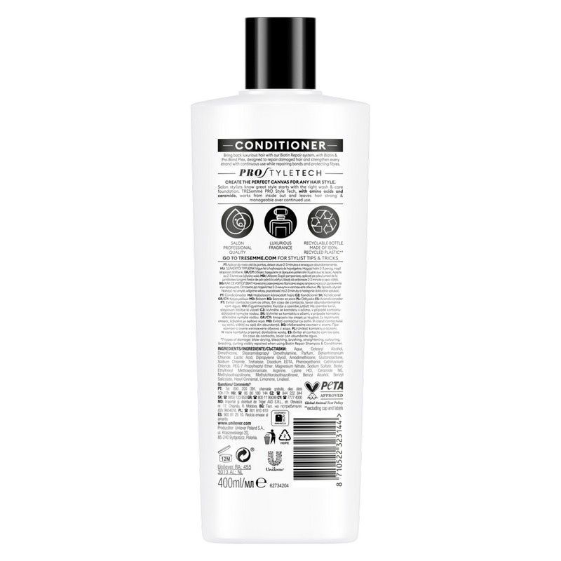 Кондиціонер для волосся Tresemme Biotin Repair Відновлювальний 400 мл (8710522323144) В00354858 фото