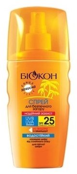 Спрей Біокон для безпечної засмаги Середній захист SPF 25 160 мл. (4820008316271) В00283199 фото