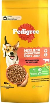 Сухой корм для взрослых собак малых пород Pedigree с говядиной и овощами 12 кг (5998749120910) 000078823 фото