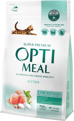 Сухой корм Optimeal для котят со вкусом курицы 700 г. (4820215364706) 000064965 фото