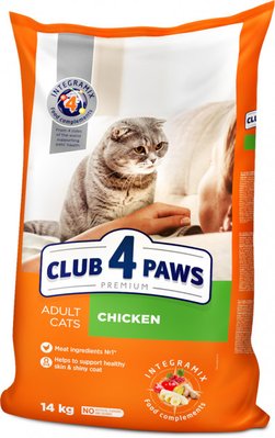 Сухий корм Club 4 Paws Premium Adult cats для дорослих кішок з куркою 14 кг.(4820083909146) 000028800 фото