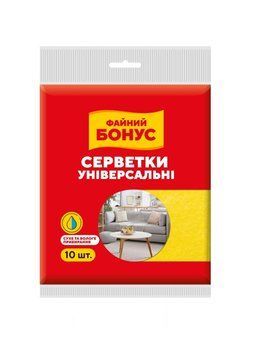 Серветки Бонус універсальні віскозні 10 шт (4820048485302) В00344635 фото