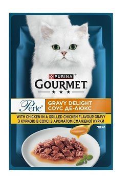 Влажный корм для кошек Gourmet Perle Duo для кошек мини филе в соусе с курицей 85 г (8445291188266) 000086563 фото