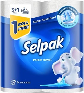 Бумажные кухонные полотенца Selpak 3 слоя 3+1 шт (8690530012356) В00187297 фото