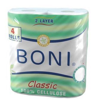 Туалетная бумага двухслойная Boni Classic, белая, 4 шт. (8600101745750) В00141804 фото