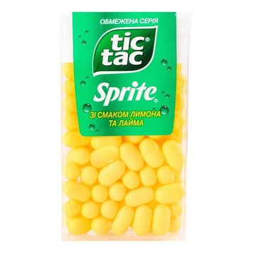 Упаковка драже Tic Tac Sprite зі смаком лимона та лайма 52 г (8000500419144) 000078566 фото