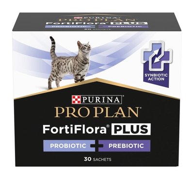 Пробіотик з пребіотиком Purina Pro Plan FortiFlora Plus для котів та кошенят для підтримання міклофлори кишечника 30 x 1.5 г(8445290507495) 000077965 фото