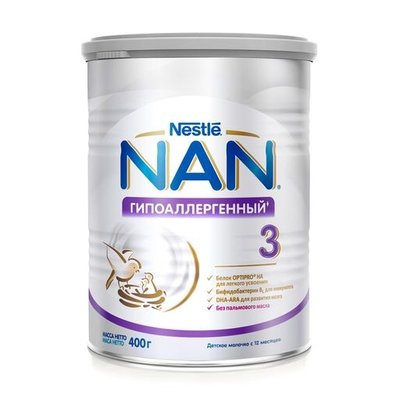 Смесь Nestle NAN Гипоаллергенный 3 из 12 месяцев 400 г (7613034080028) В00051566 фото
