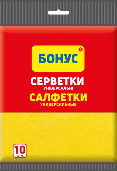 Салфетки Бонус универсальные вискозные 10 шт (4820048485302) В00318822 фото