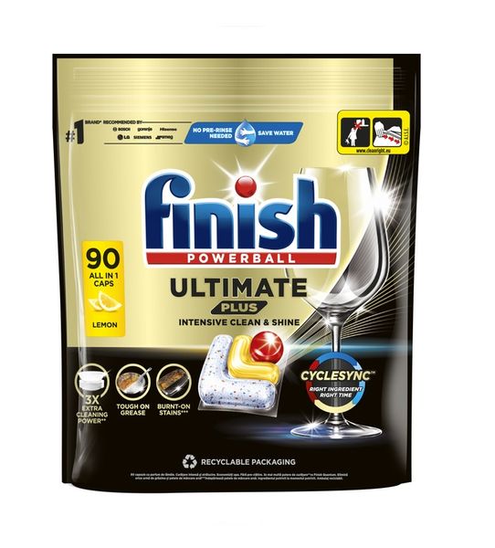 Капсули для миття посуду в посудомийних машинах FINISH Ultimate Plus All in 1 90 шт (5908252011025) В00319855 фото